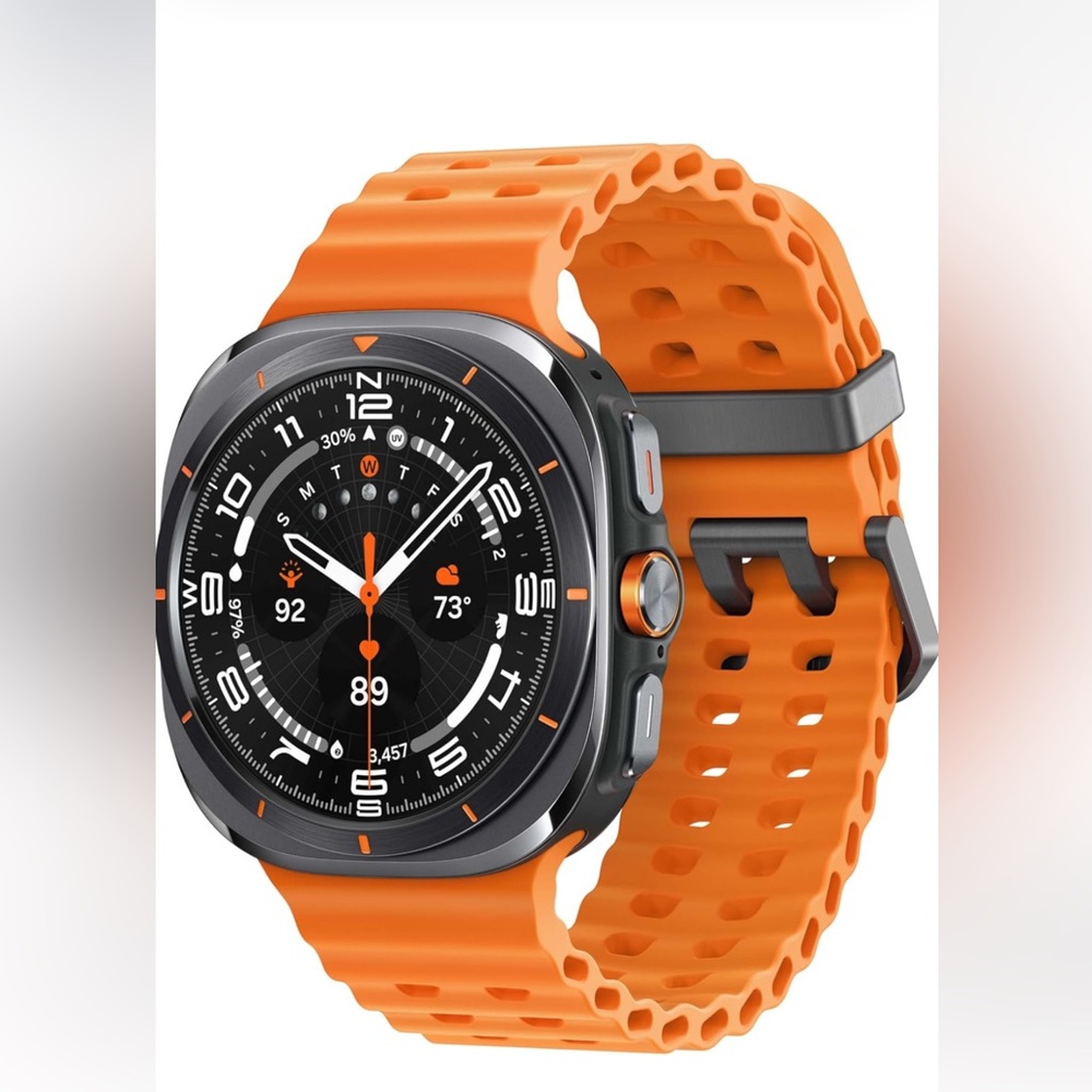 Samsung Galaxy Smart Watch Ultra 47mm LTE Titanium, Titanium Gray, Orange Band - Picture 13 of 13